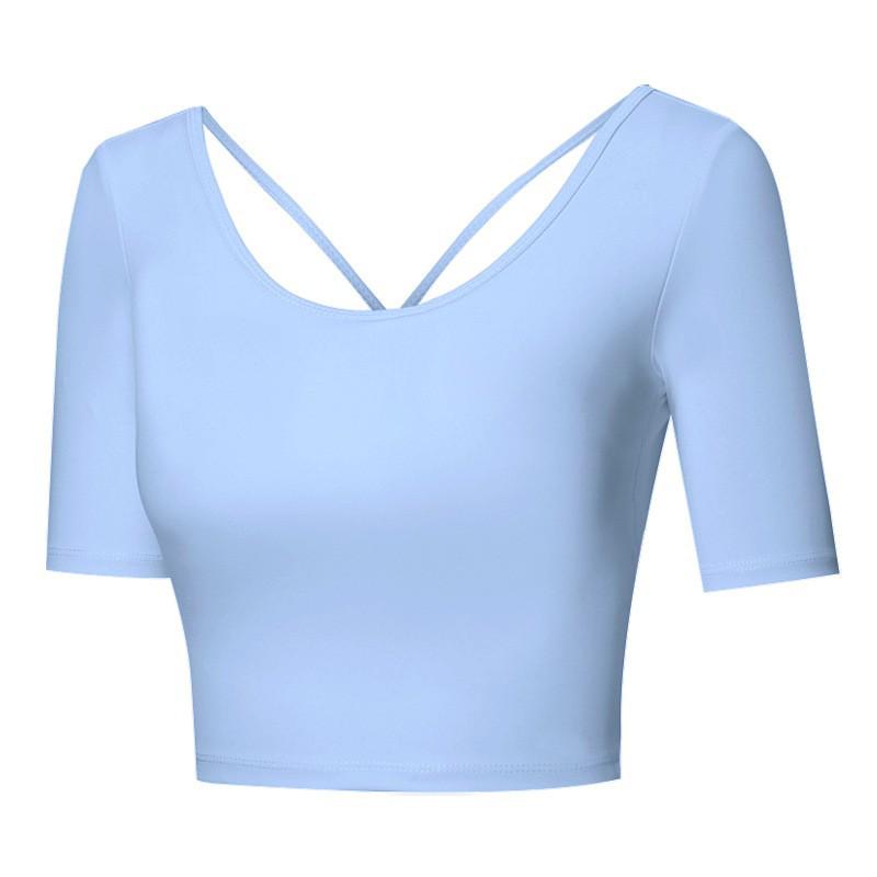 Women's Cross-Back Sleeveless Yoga Crop Top for Outdoor Fitness
