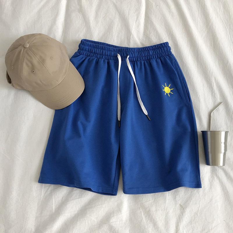 

Новые повседневные брюки с принтом погоды для мужчин, свободные летние модные мужские спортивные шорты в стиле Харадзюку в стиле ретро, ​​большие размеры, модные спортивные шорты для бега M-3XL XL синий