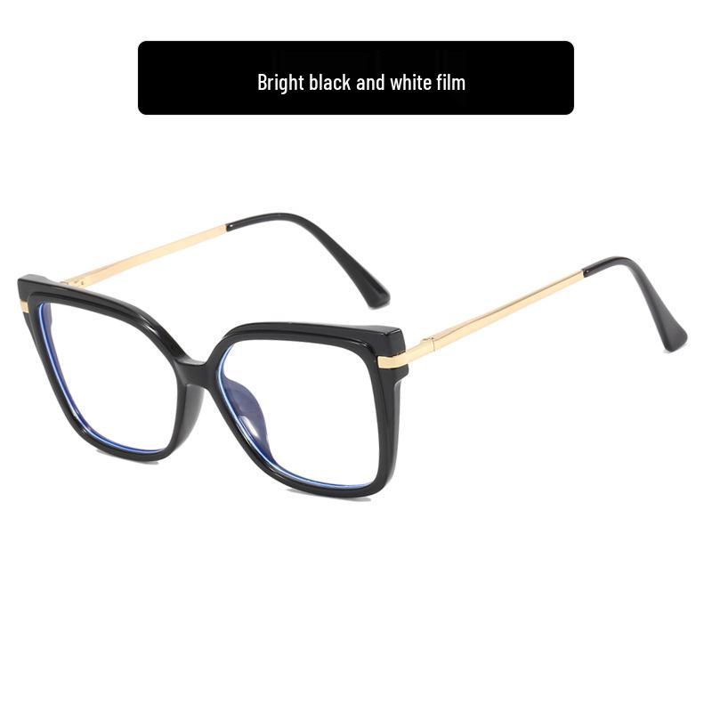 2023 Trendy TR90 Anti-Blue Light Cross Metal Square Glasses Frame - Celebrity Street Style
