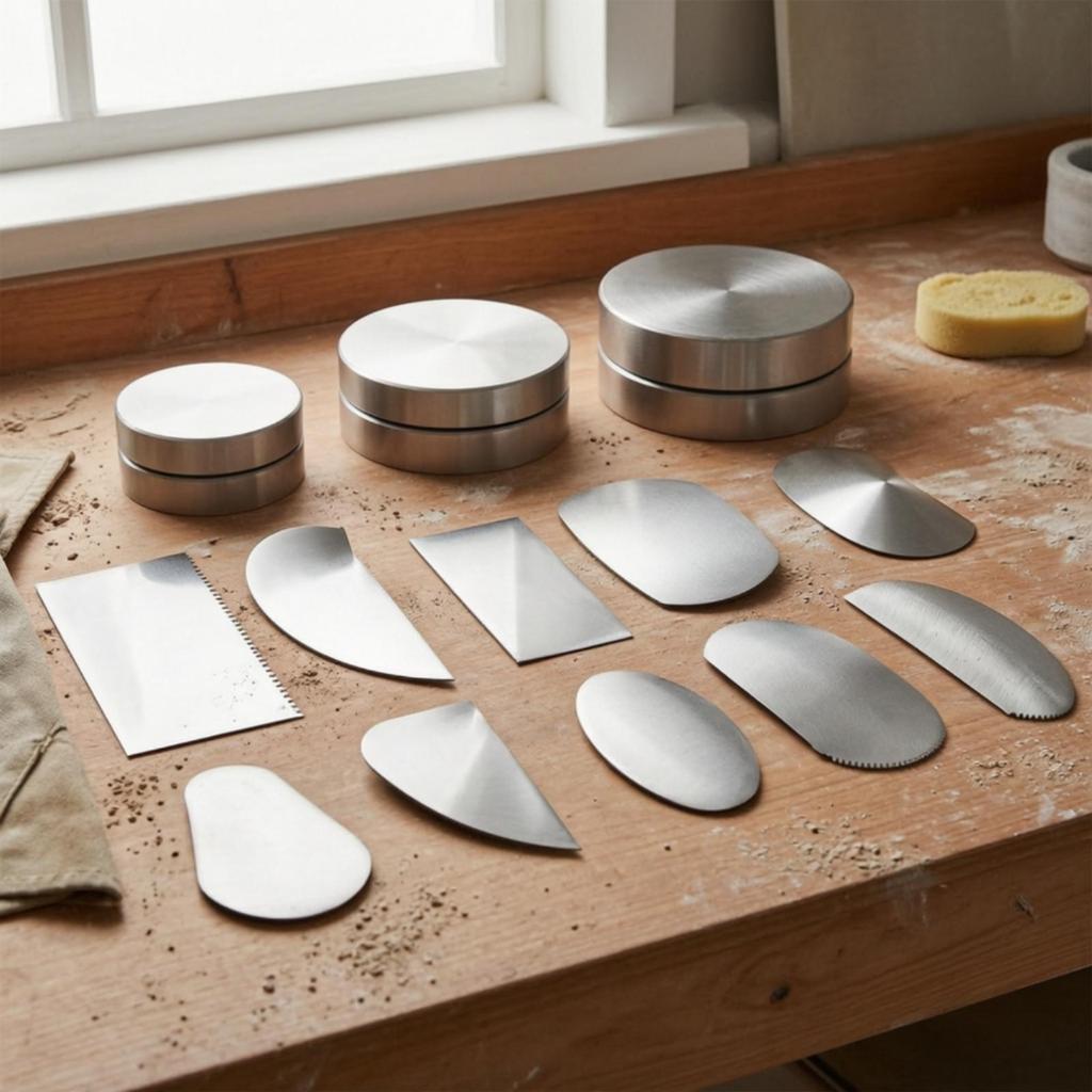 13 Pieces Metal Pottery Tool Set Multi-Purpose for Studio Makers, Hobby Artists
