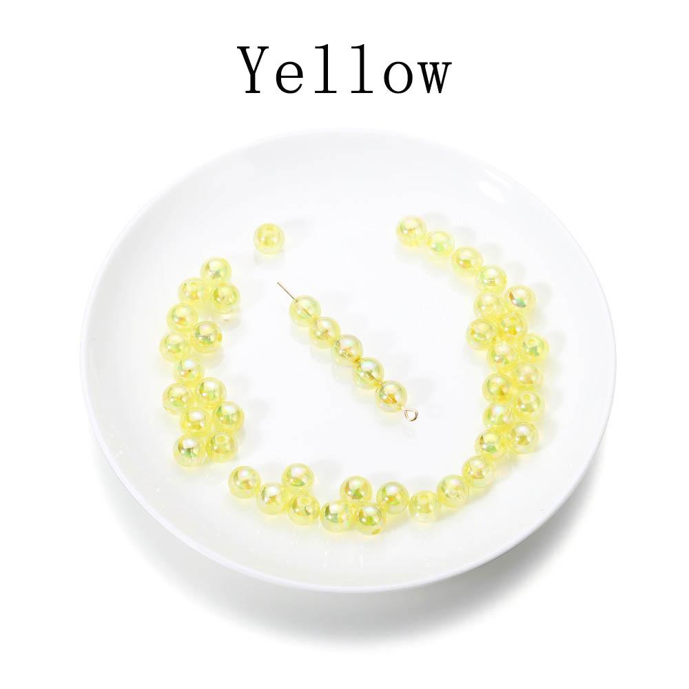 6/8/10mm Imitation ABS Pearl Beads Rainbow Color Round Loose Spacer Bead Scrapbook Decoration DIY Jewelry Making Accessories