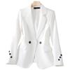 Khaki Slim Fit Casual Blazer for Women - Spring/Autumn 2026 High-End Style