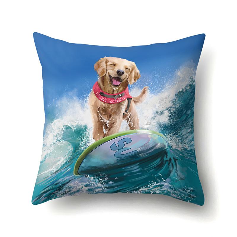 Oil Painting Animal Single-sided Polyester Pillowcase Home Living Room Soft Decoration Sofa Cushion Cover Bedroom Bed Pillowcase