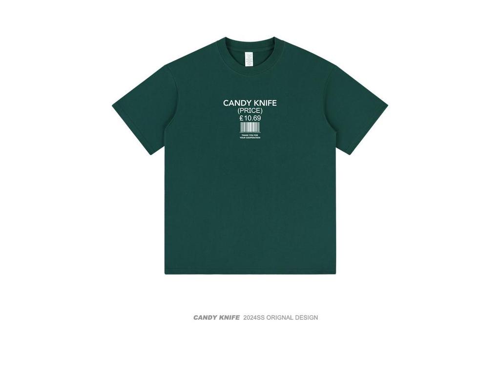 Unisex Minimalist Letter Barcode Print Heavy Cotton T-Shirt - Trendy Summer Short Sleeve Design