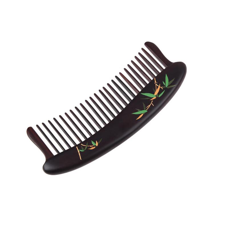 Tan Mujian Walnut Wood Inlaid Tooth Comb