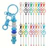 Creative Alloy Bead Keychain Collection 20 Pieces Portable for Handmade Keyrings and Artistics Projects Supplies