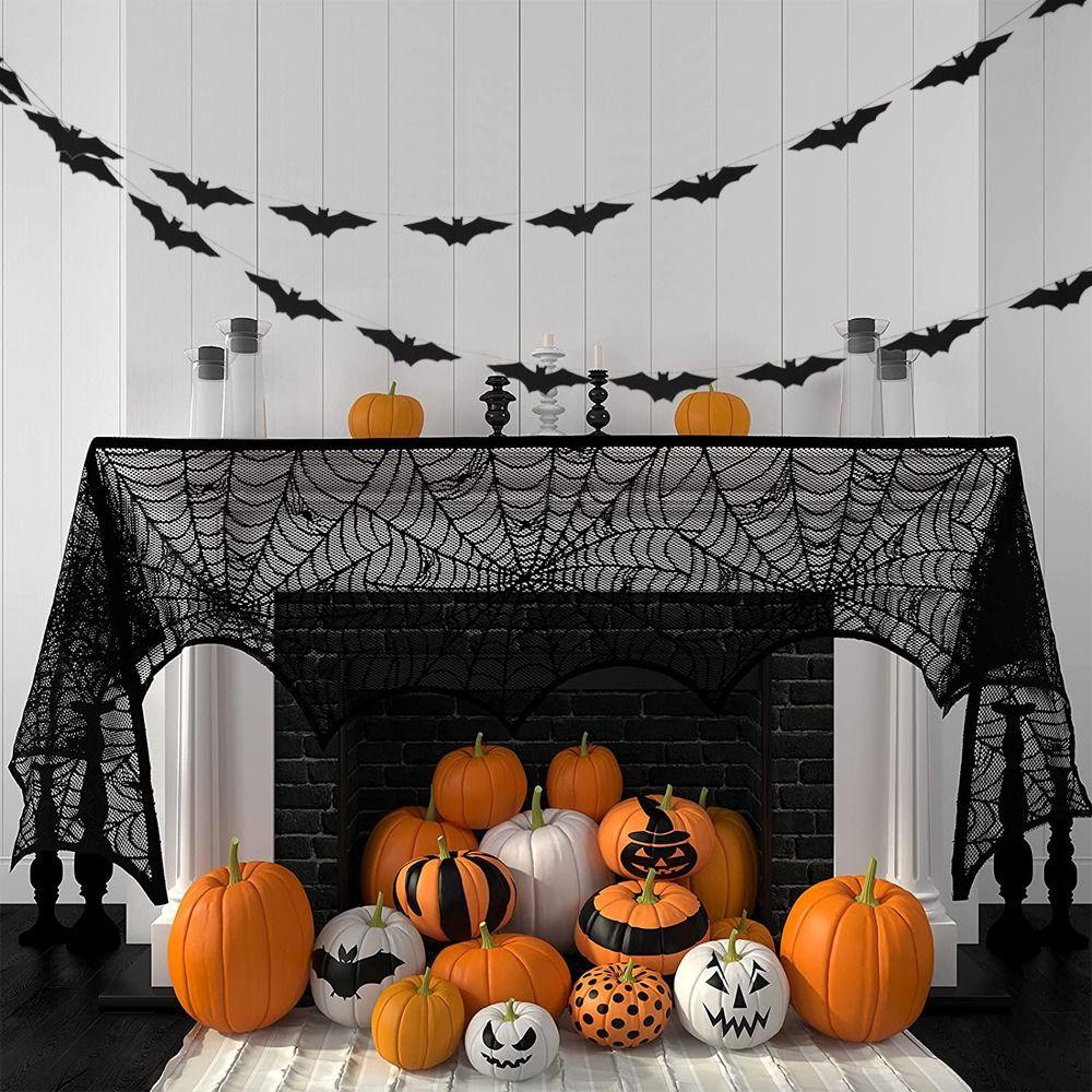 Hanging Flags 3M Black Pumpkin Banner Pumpkin Paper Hallween Hanging Garland Spider Witch/Skull Haunted House