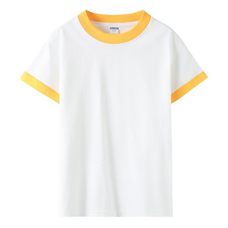 Children's Summer Color Block Short Sleeve T-shirt - Unisex Casual Fashion for Kindergarten Activities