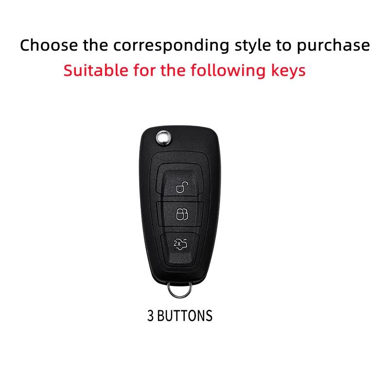 TPU Car Flip Key Case Cover Shell Fob For Ford Ranger C-Max S-Max Focus Galaxy Mondeo Transit Tourneo Custom MK3 MK4 Accessories