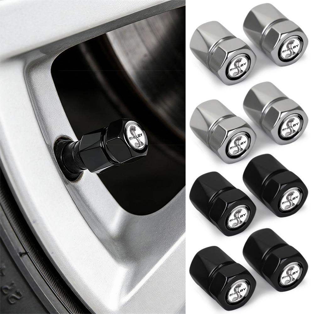 4PCS Car Aluminum Metal Wheel Tire Valve Dust Caps Cover Car Styling For Ford Kuga Transit Ecosport Focus Ranger Mustang Fusion