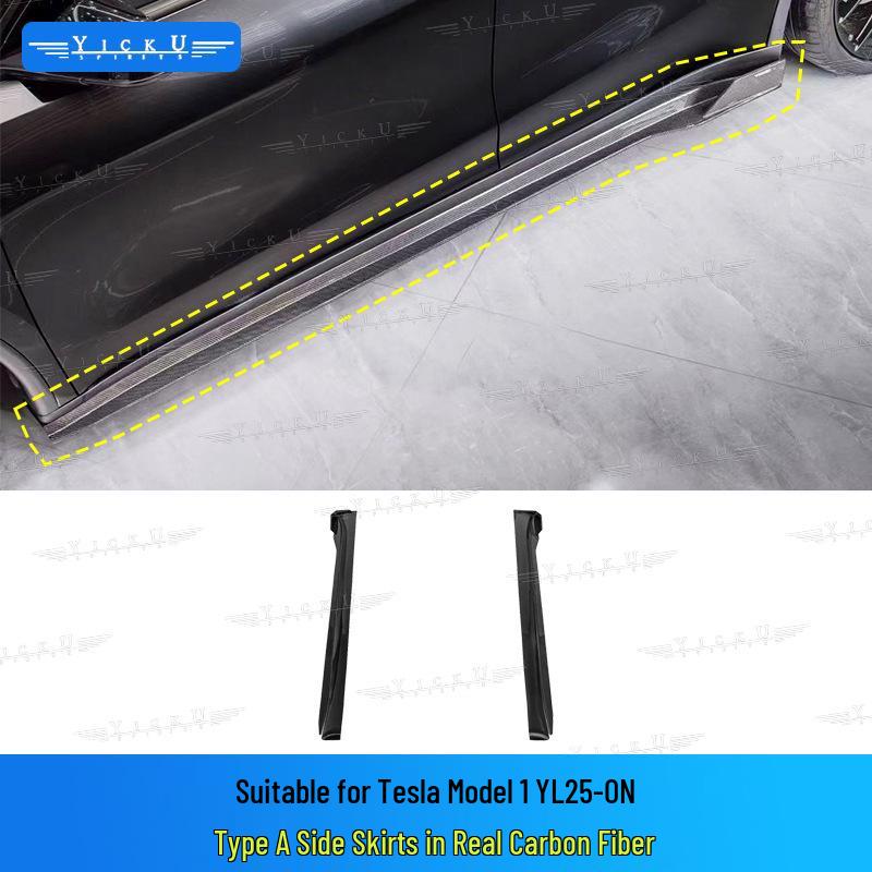 Tesla Model YL CMST Style Real Carbon Fiber Front & Rear Lip Hood Kit