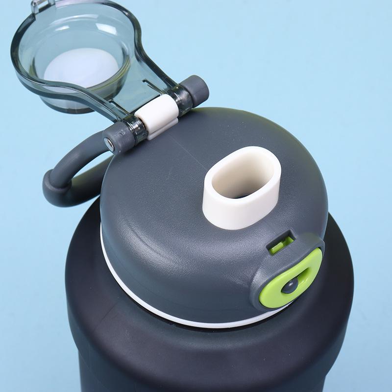 1.3L Large Capacity Sports Water Bottle Frosted Cup Outdoor Fitness Kettle Plastic Water Cup Students Portable Big TonTon Barrel