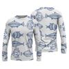 New Men's Fishing Shirts Customizable Print T-Shirt Fishing Apparel Long Sleeve Fishing Shirt Outdoor Sports Crewneck Tops 6XL