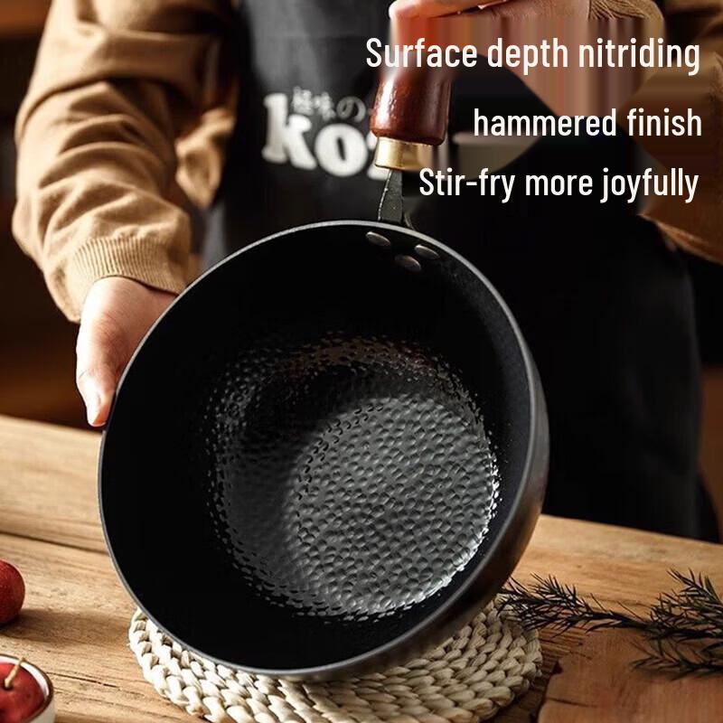 BOSITE 0-Coating Titanium Alloy Non-stick Stir-fry Pan