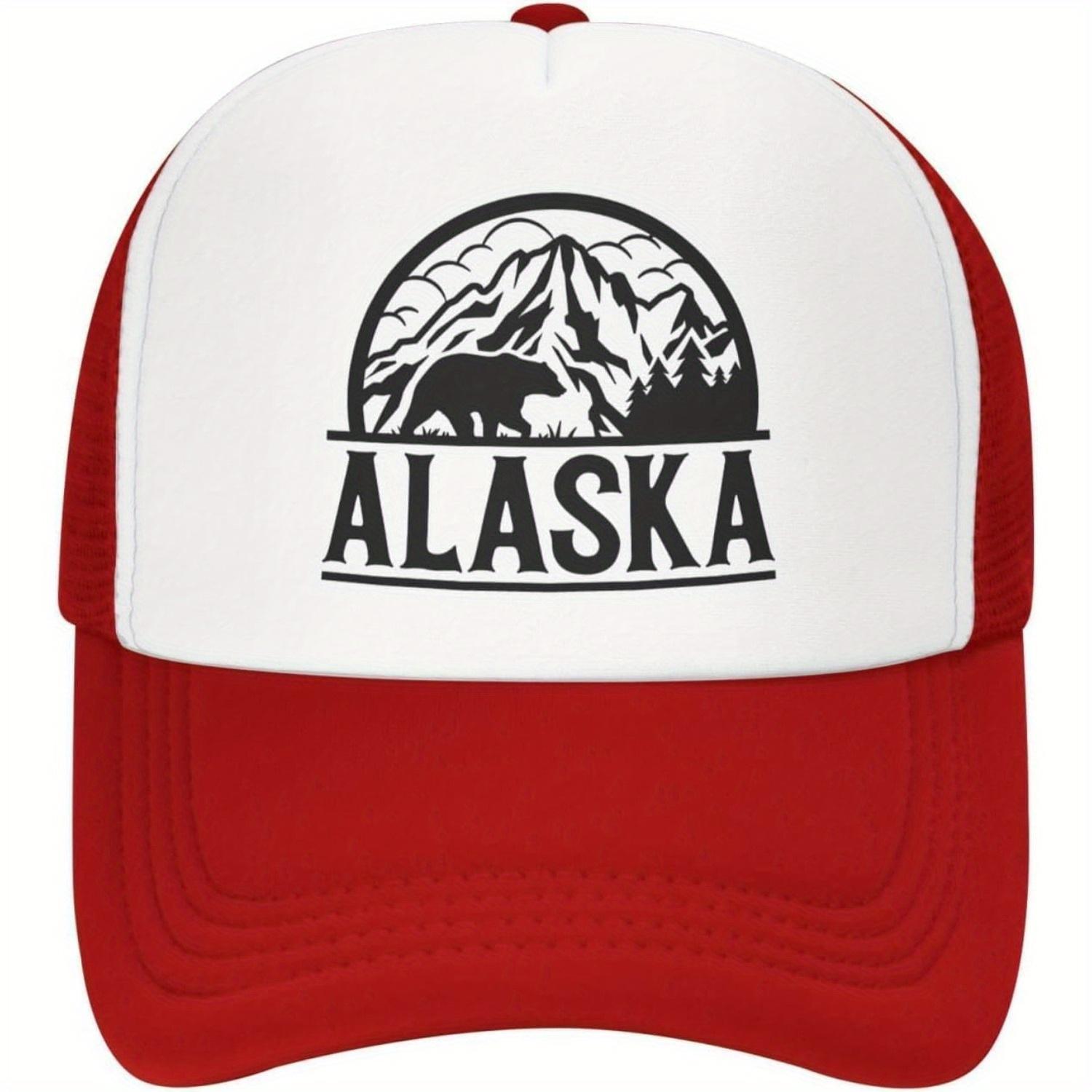 

Бейсболка-тракер с графическим принтом Медведь Аляски Полиэстер Повседневная Унисекс Взрослая Кепка One Size