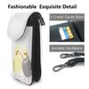 [JMI] Two Cockatiels Design Genuine Leather Smartphone Pouch, Shoulder Bag, Slim, Mini Pouch for Women and Men, Popular WalletCrossbody Bag, 19cm