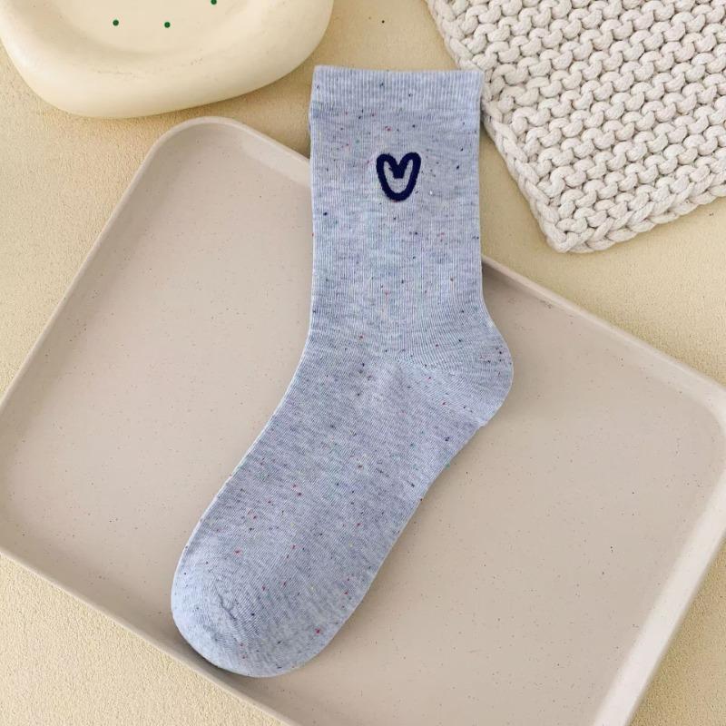 Female Spring and Autumn New Love Lovely All Match Cartoon Tube Pile Socks