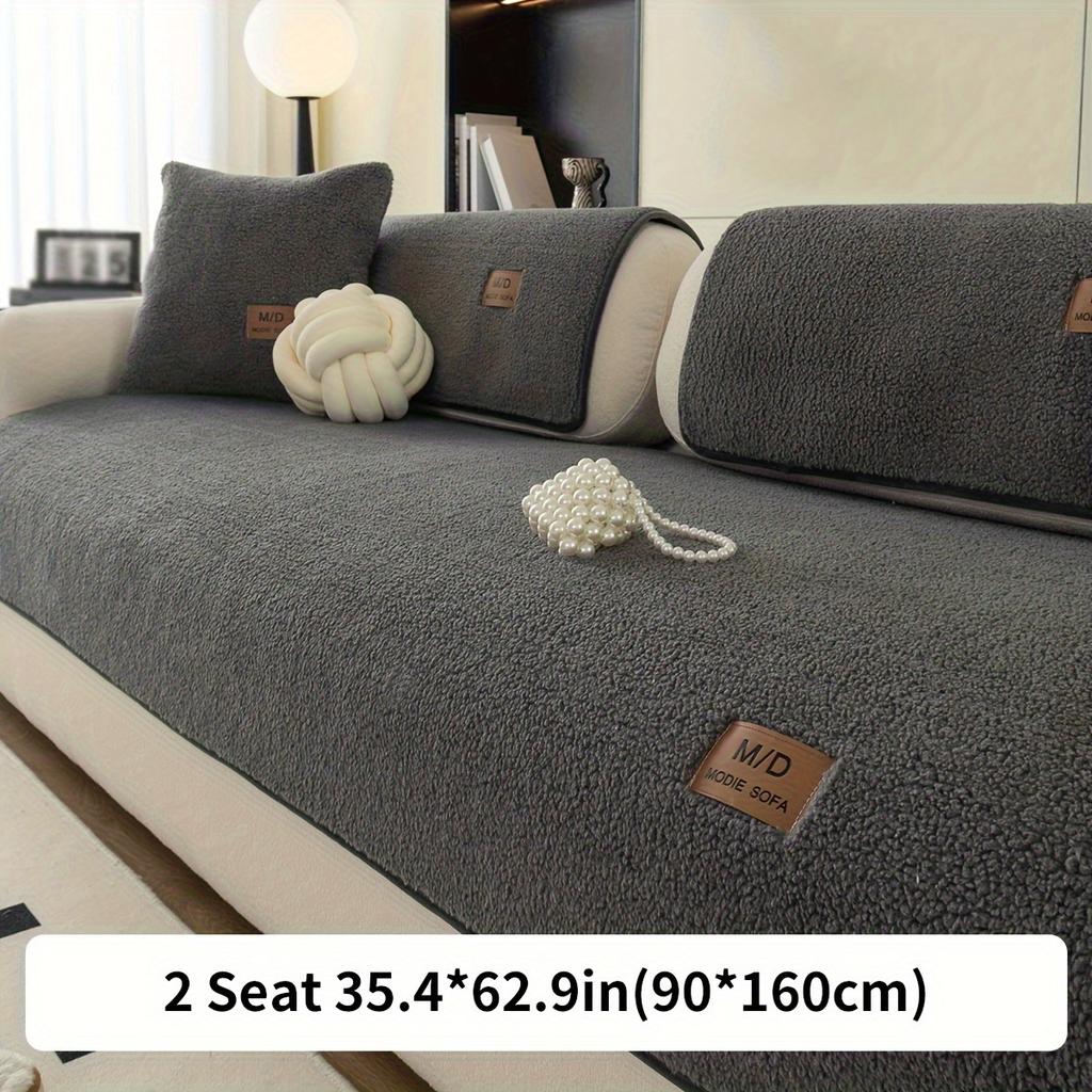 1pc Plush Sofa Slipcover/Pillowcase, Thickened Couch Cover Four Seasons Universal Furniture Protector for Bedroom Office Living Room Home Decor