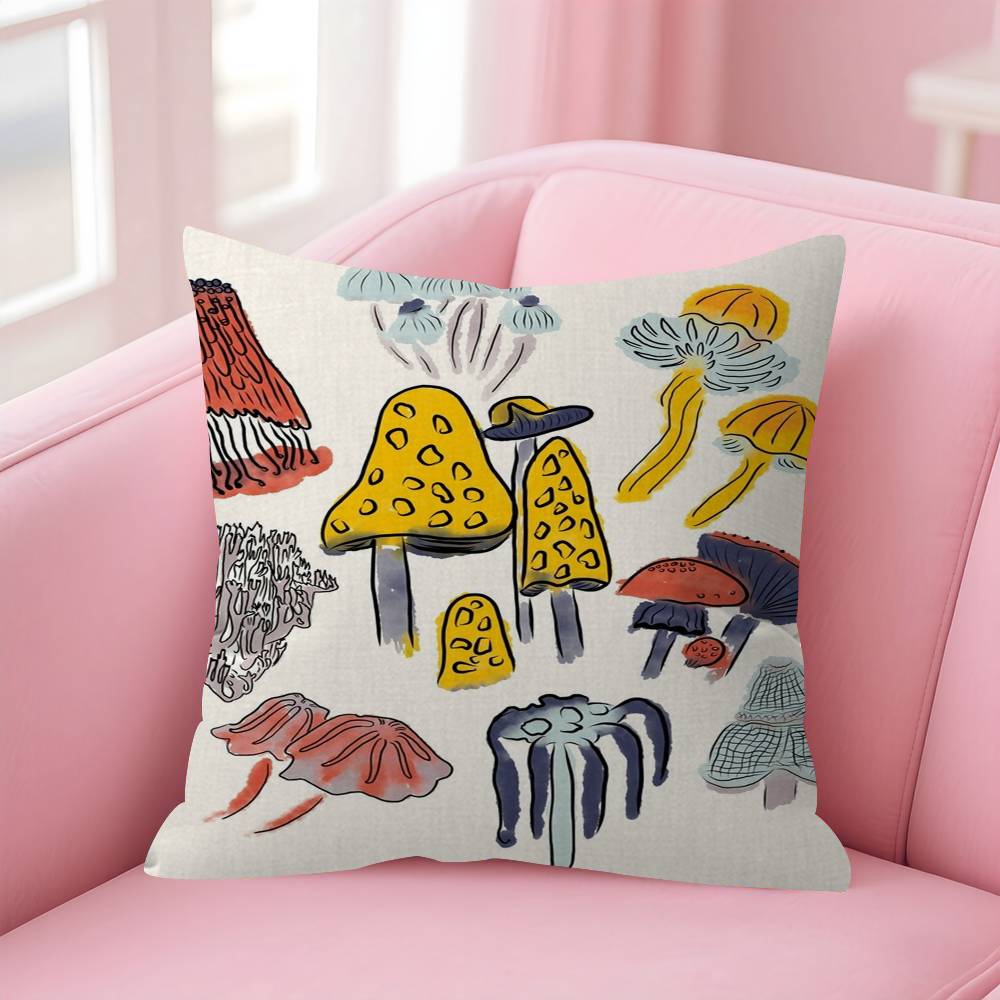 Mushroom Personalized Pillow Cover Kids Bedroom Wild Party Decor Pillowcase Kid Birthday Shower Gift