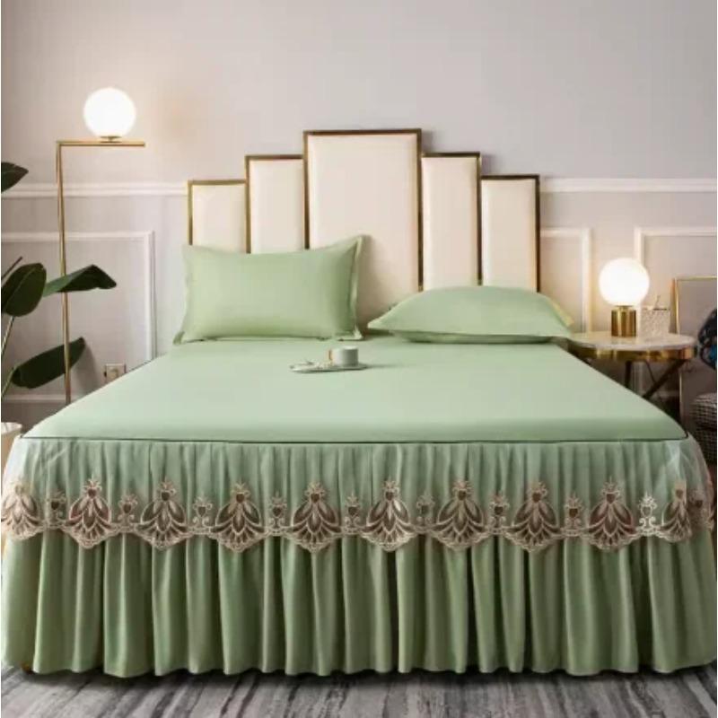 

Трехкомпонентная юбка для кровати в европейском стиле, новая кружевная юбка, цельная, противоскользящая и пыленепроницаемая, покрывало для кровати в стиле юбки Xi Mengsi 150x200cm 3pcs