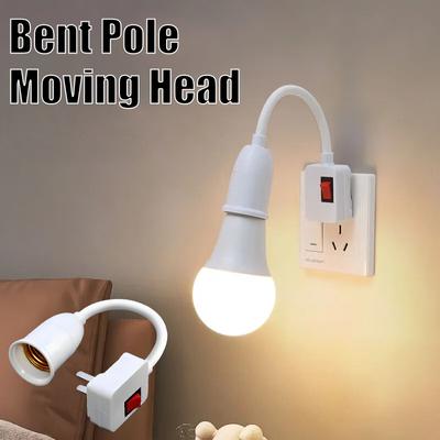 Base per lampada con spina UE/USA, flessibile, pieghevole, con presa per test mobile, adattatore per luce, spina con interruttore, presa per lampadina a LED, base per lampada E27