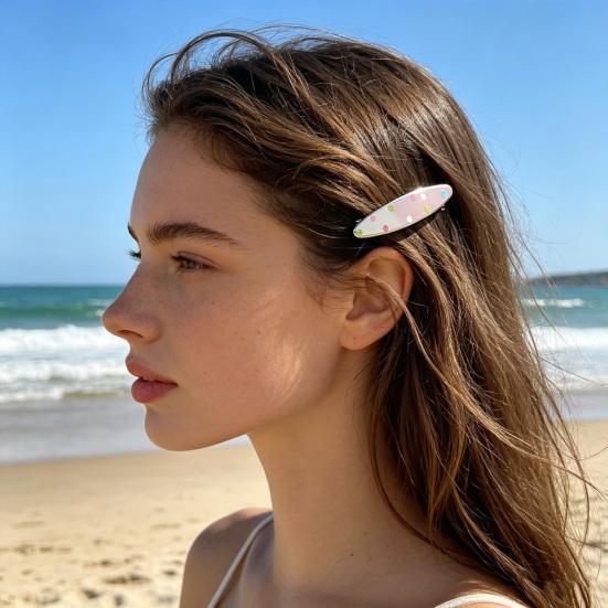 1 Paar Mädchen Haarspange Punktmuster Wellenherzen Geometrisches Design Metall Haarspangen Seitenpony Haarspangen Pendlerhaar