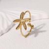 Stainless Steel Gold Color Starfish Open Rings For Men Women Vintage Metal Irregular Star Adjustable Finger Rings Beach Jewelry