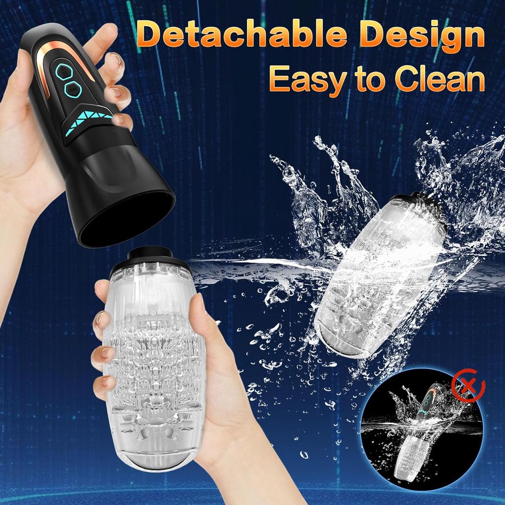 Automatic Male Masturbator Sex Toys with 10 Vibrations 8 Insertion and Rotation Modes Penis Pump Male Stimulator Penis Vibrator Adult Toys for Men