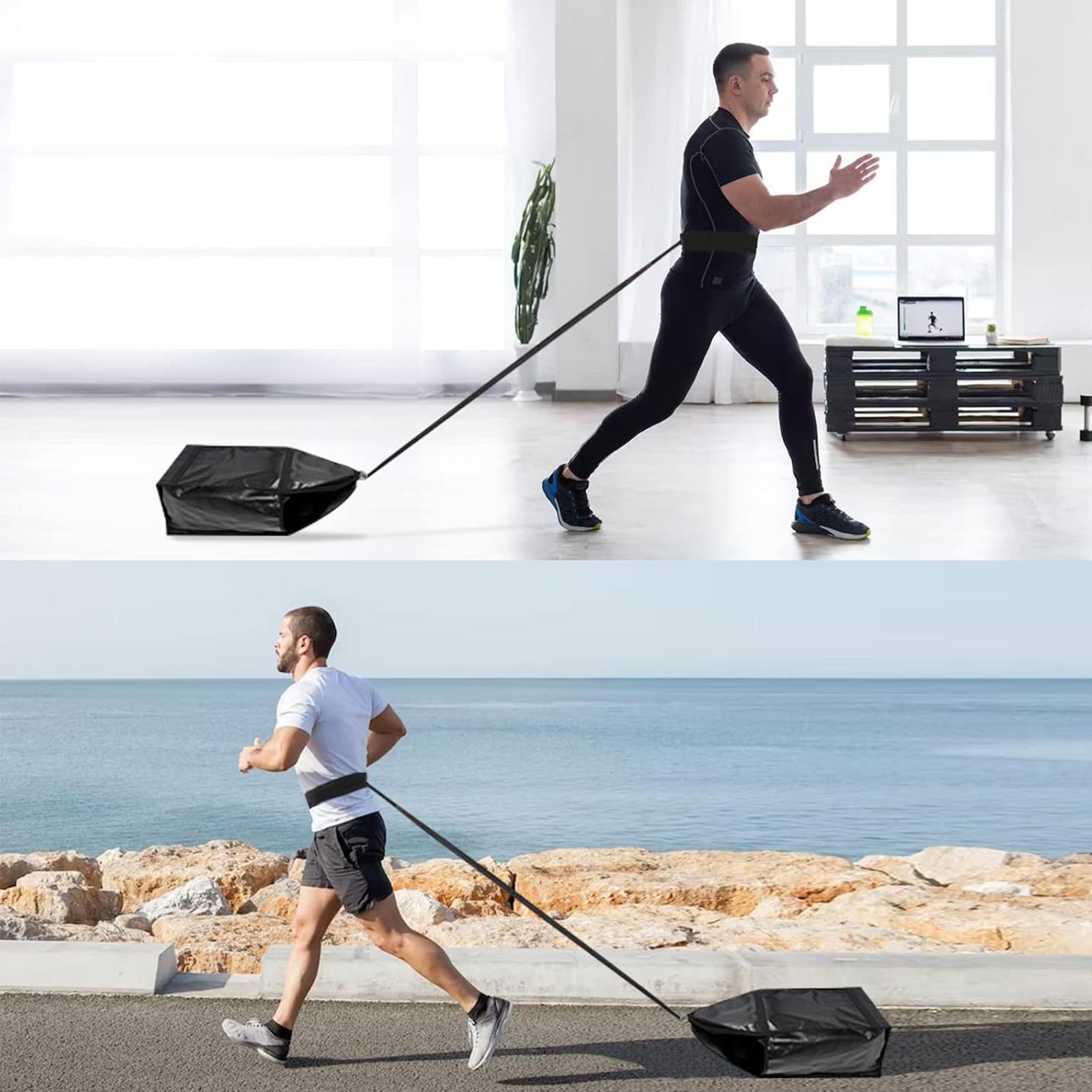 Workout Sled Push Pull Adjustable Sandbag Sled Trainer Running Sled Trainer Exercise Sled Pull With 3 Weight Sandbags For Indoor CN