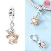 Pink Animal Bow Cat Pendant Bead Component Stars Hearts Ladybug Authentic Original Copper Metal Bead Component Compatible With Women Bracelet High