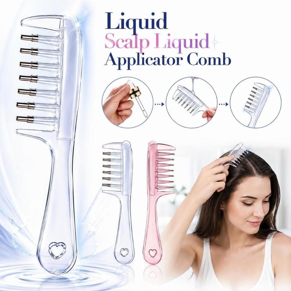 7-Tooth Liquid Guiding Scalp Massager Comb Transparent Scalp Applicator Hair Care Tool