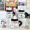 Cute Spotted Puppy Straw Cup High Value Ceramic Mug Cartoon Children's Water Cup Milk Cup Birthday Gift