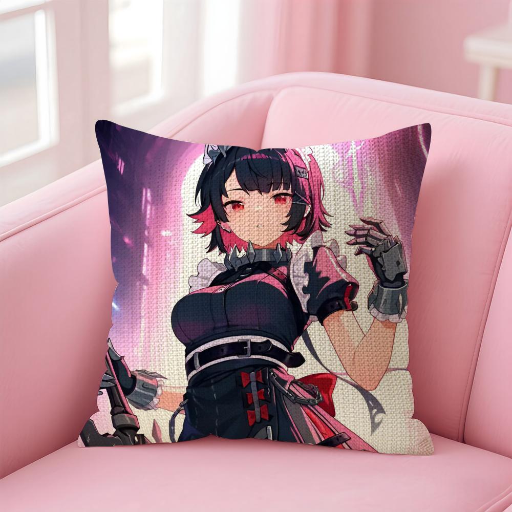 Game ZZenless Zone Zero Cushion Cover Natural Linen Pillow Case DoubleSided Print Decorative Sofa Pillowcase Home Decor Gift