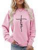 Women's Autumn/Winter Easter Print Plus Velvet Hoodie with Back Tie Collar