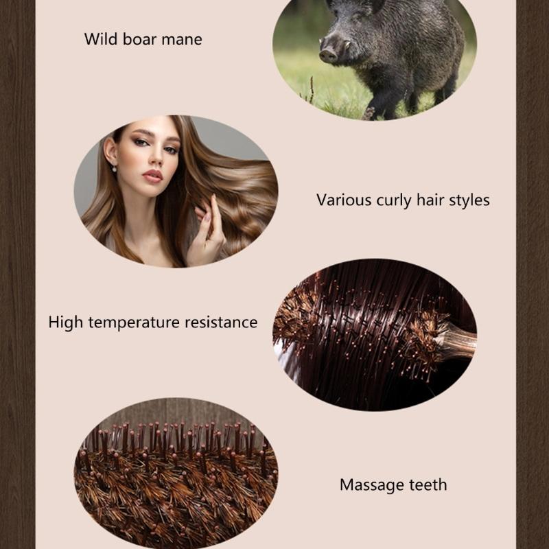 Small Round Hairbrush with Boar and Nylon Bristles Perfect for Blow Drying and Styling Short Thin Fine Hair