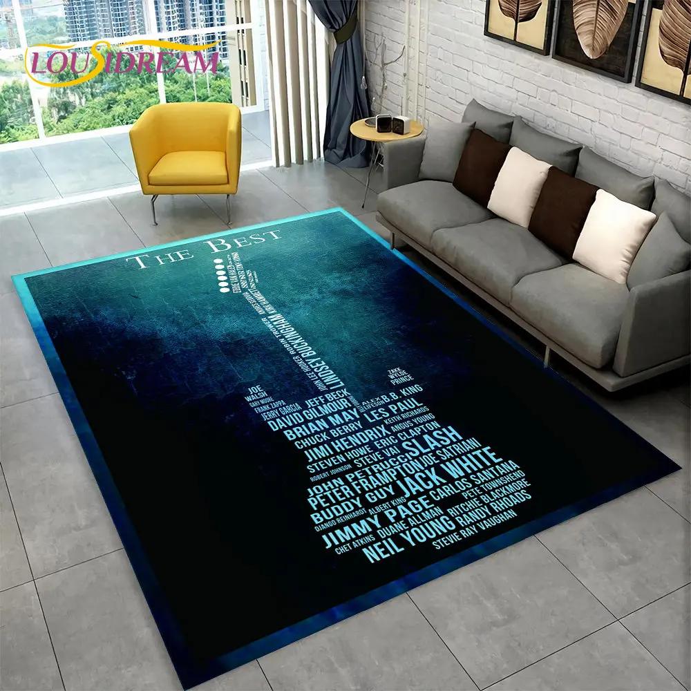 Gitara klasyczna gitara elektryczna dywanik basowy, dywanik do salonu sypialnia Sofa wycieraczka Decor, gra dla dzieci antypoślizgowa mata podłogowa