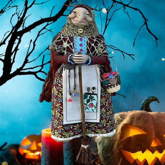 Automobile Pendant Handmade Kitchen Witch Doll Multipurpose Halloween Witch Figurine Luck Charm Home Decoration