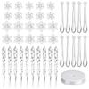 Christmas Decoration Icicles Acrylic Snowflake Icicle Ornaments 27/40pcs Fake Clear Lifelike Snowflake Bar Decorations Icicles
