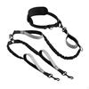Double Dog Leash Retractable Hands Free No Pull Reflective Bungees for Canicross