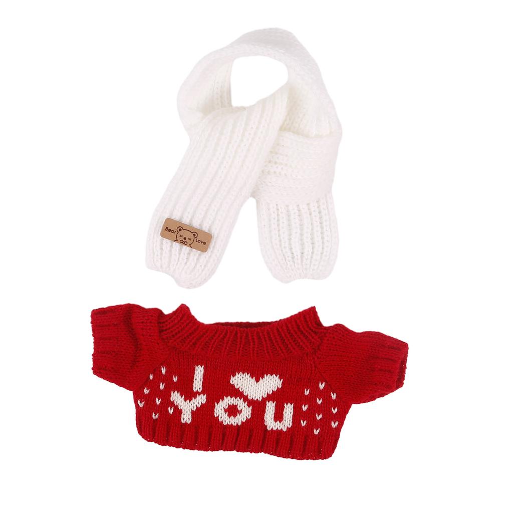 Plush Bear Clothes for Kids 12'' Stuffed Bear Toy Rag Doll Accessories Plush Dolls Clothing Stuffed Animal Sweater/Scarf