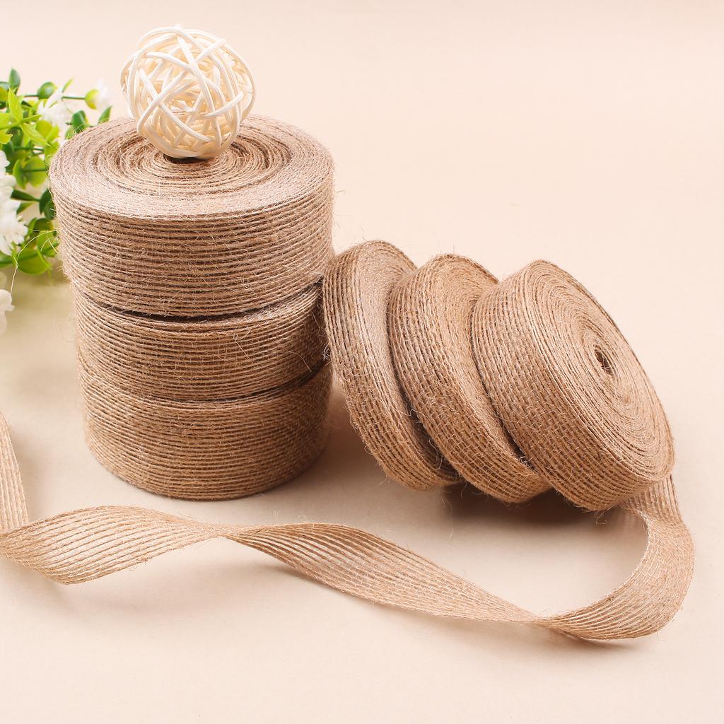 Natürliches Vintage Jute Sackleinen Band für Hochzeiten Gürtel Strap Floristik Party Weihnachtsdekoration DIY Geschenkverpackung