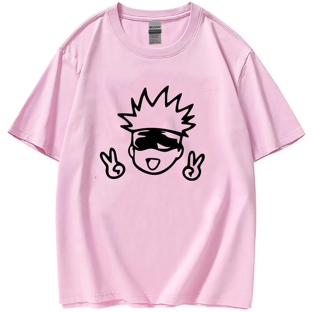 New Anime Spell Battle Peripheral Childrens Tshirt Pure Cotton Printed Parentchild Casual Breathable Short Sleeved Shirt