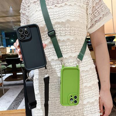Crossbody Lanyard Weiche Silikon-Telefonhülle für iPhone 14 13 15 16 Pro Max 12 11 X XR XS 7 8 Plus SE Stoßfeste Abdeckung