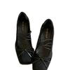 2025 French single shoes women's thick heels are beautiful and not tired of high heels ballet shoes retro bow Mary Jane shoes