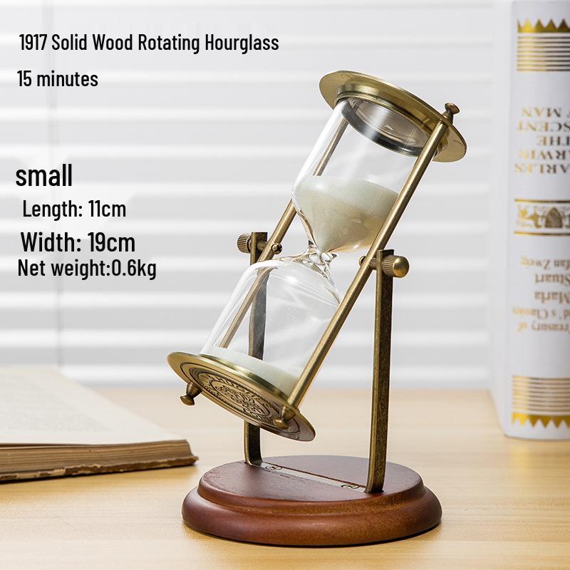 

Деревянные и металлические вращающиеся песочные часы в европейском стиле на 15 минут - Декор для офиса, украшение для дома, подарок для студента Small Rotating Wooden Hourglass (15 Minutes) белый