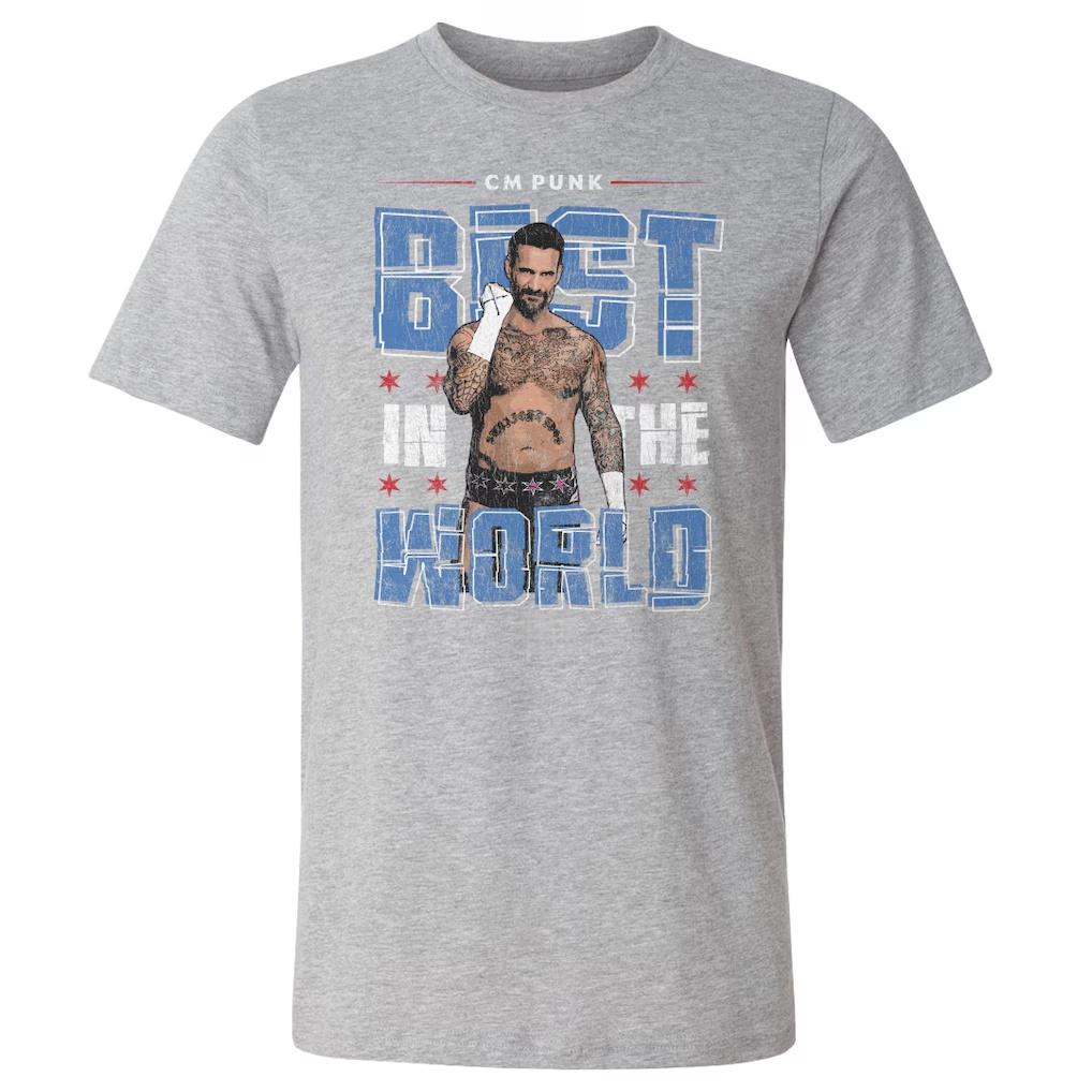 

2026 CM Punk Best in The World Graphic Cotton Wrestling Fashion Shirt Parent-child Summer Hot Sale Oversized O-neck Soft Tshi... 5XL різнокольоровий