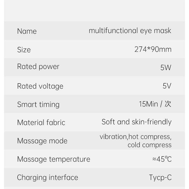 Electric Vibration Eye Massager Heated Eye Mask Wireless Relieve Eye Strain Dark Circles Dry Eye Fatigue Relief Sleeping Mask