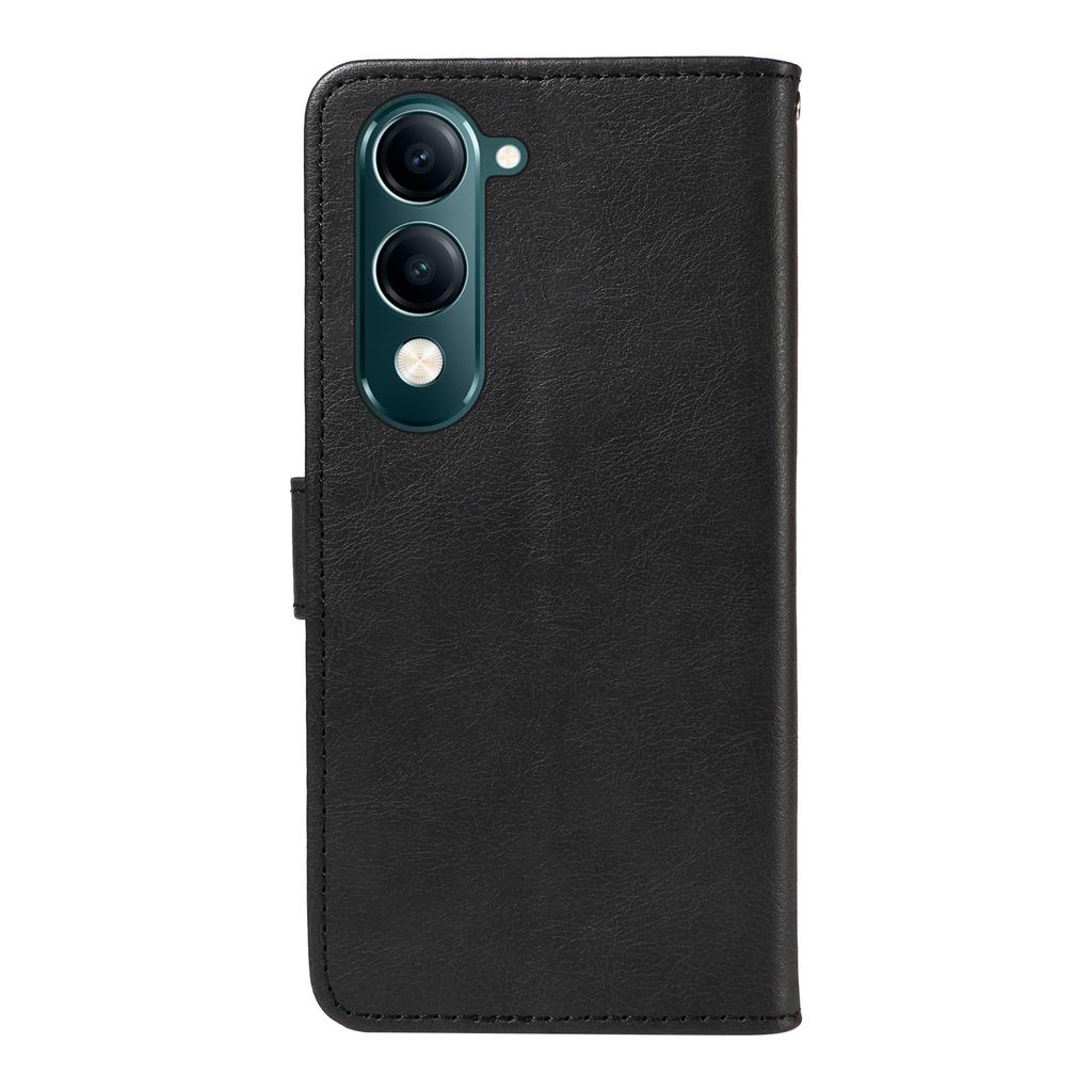 For Vivo Y04 4G/vivo Y29s 5G Leather Wallet Case with Strap Solid Color Phone Stand Cover