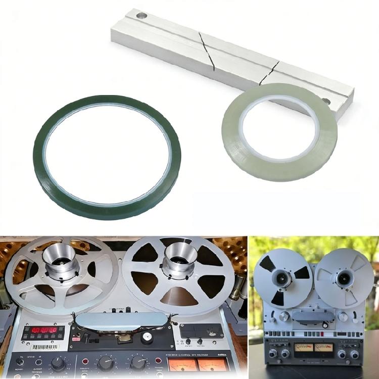 Tape Splicing Set and Leader Tape Open Reel Sound Splicing Kit Metal Hold Tape Repair Kit for Recorder Open Reel Tape