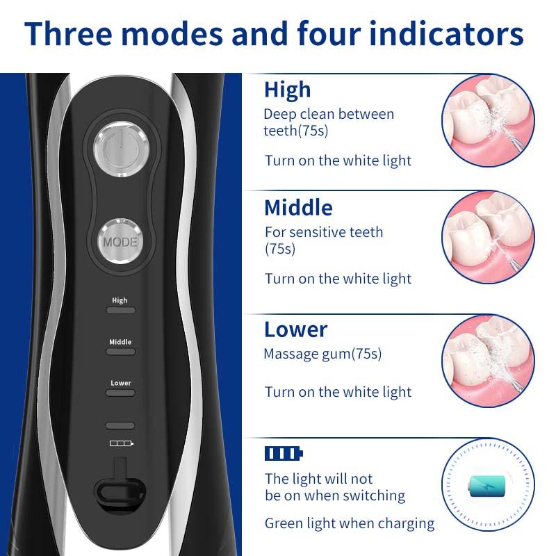 Smart Electrical Dental Water Flosser Cordless IPX7 Waterproof for Dental Health and Teeth Whitening